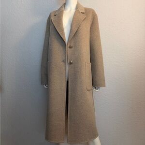 NWT ELIE TAHARI WOOL COAT PATCH‎ POCKETS STRAIGHT OVERCOAT NOTCHED COLLAR